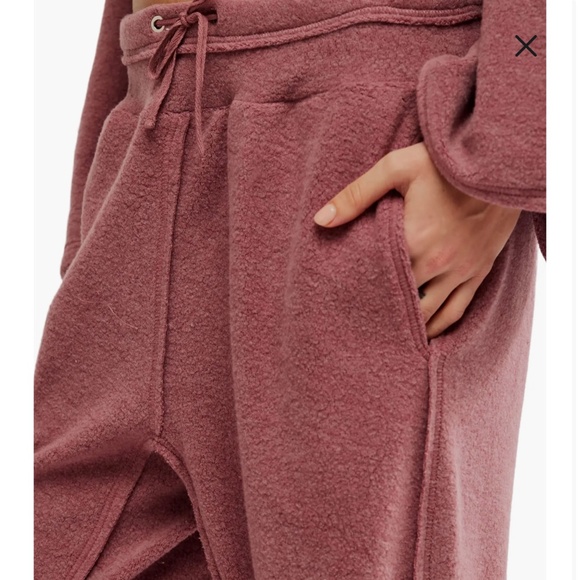 Free People Mauve Day Off Fleece Joggers - Picture 5 of 7